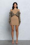 Mocha Ribbed Sweater Mini Dress | Collective Request 