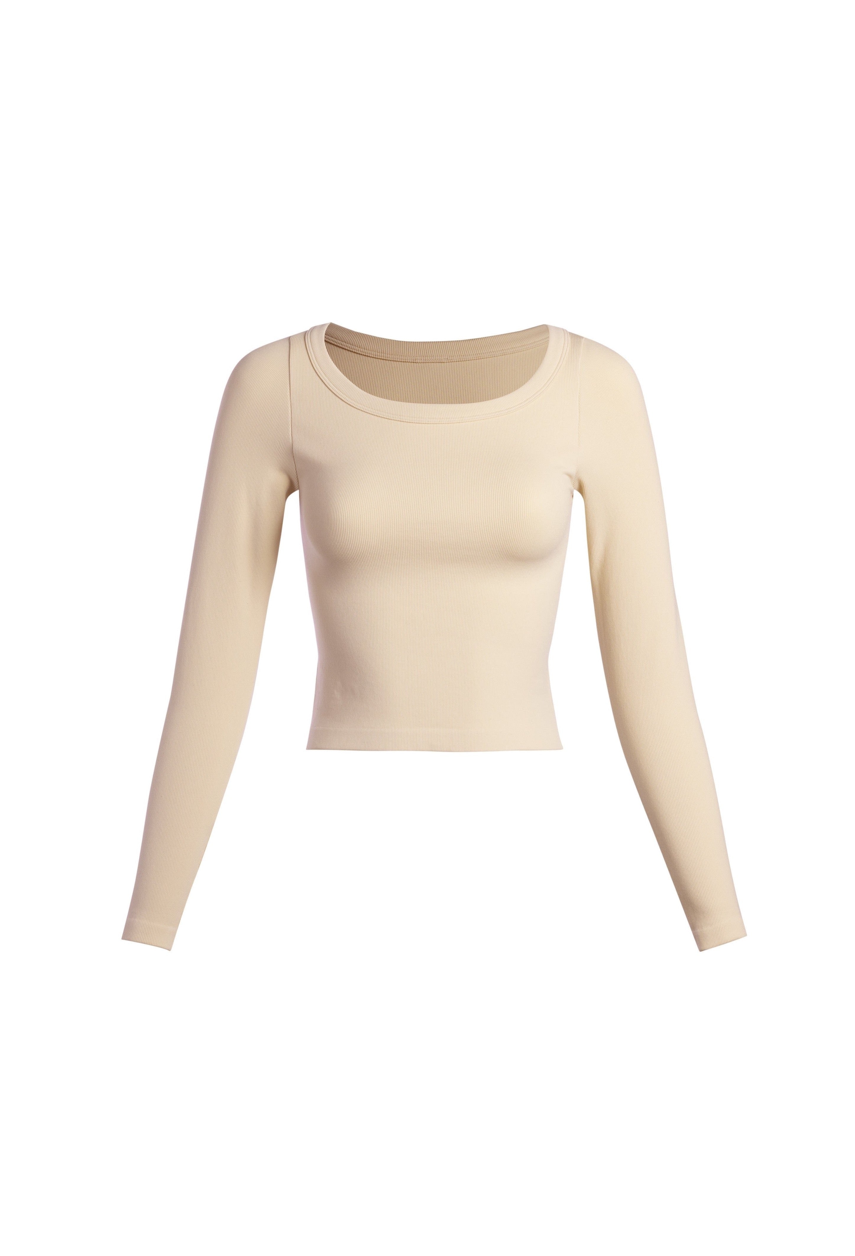 Nude Ribbed Wideneck Longsleeve | Collective Request 
