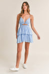 Blue Lace Eyelet Ruffle Mini Dress | Collective Request 