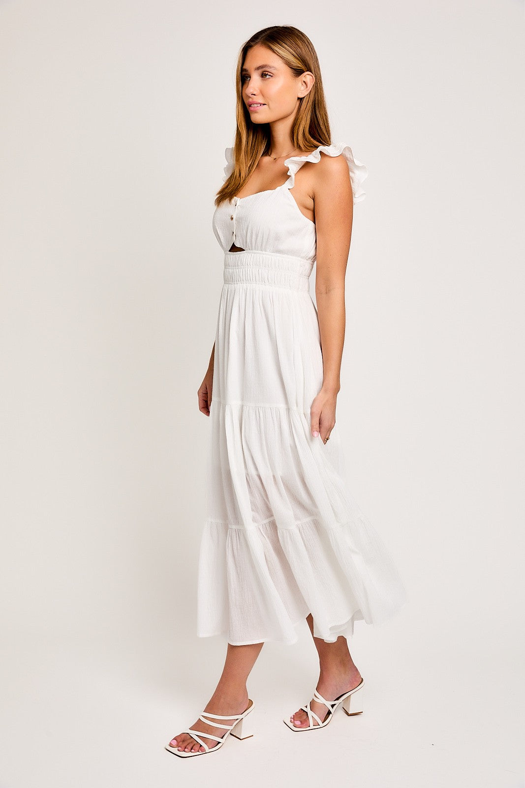 Ruffled Strap Tiered Maxi Dress