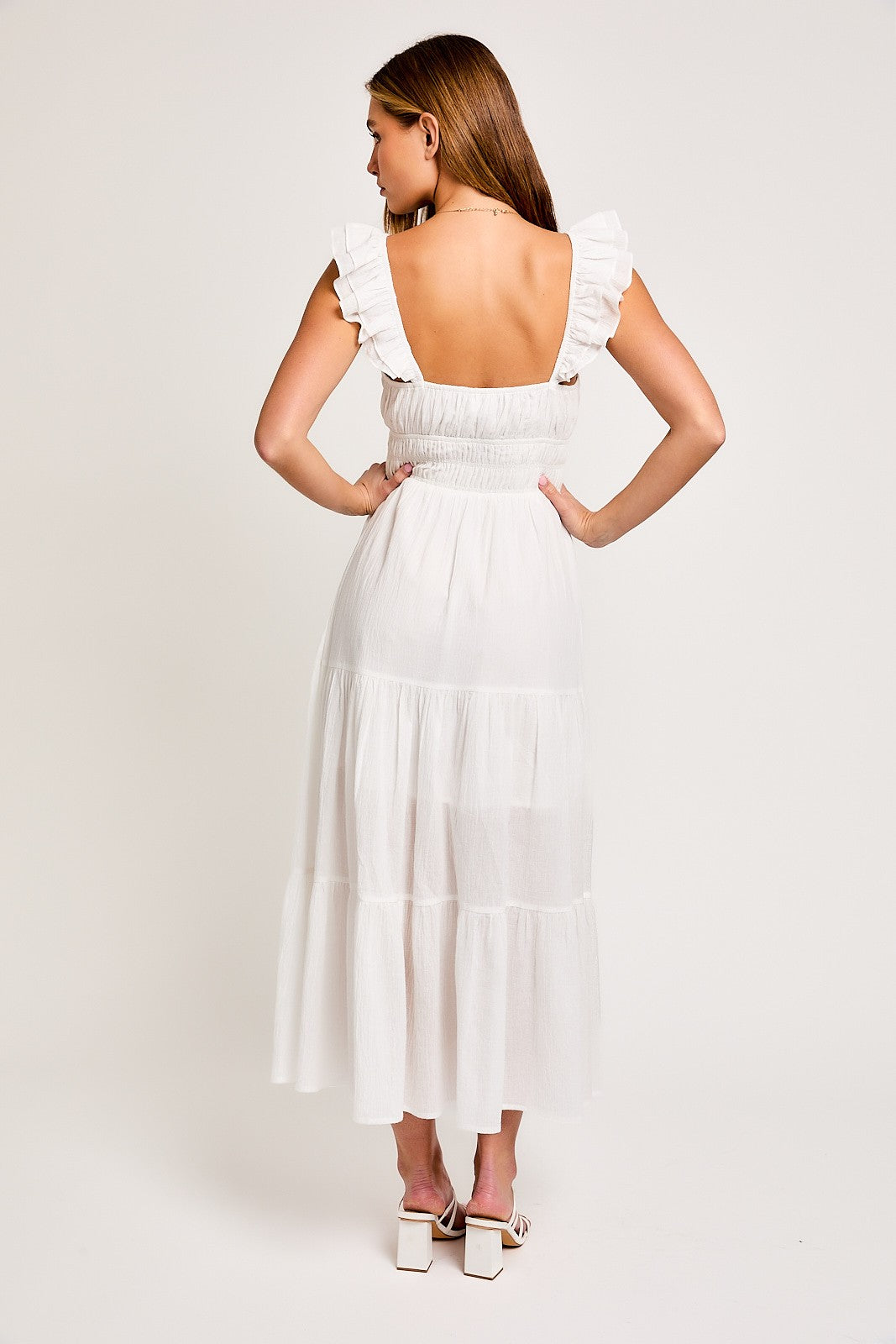 Ruffled Strap Tiered Maxi Dress