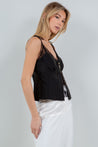 Black V Neck Lace Top | Collective Request 