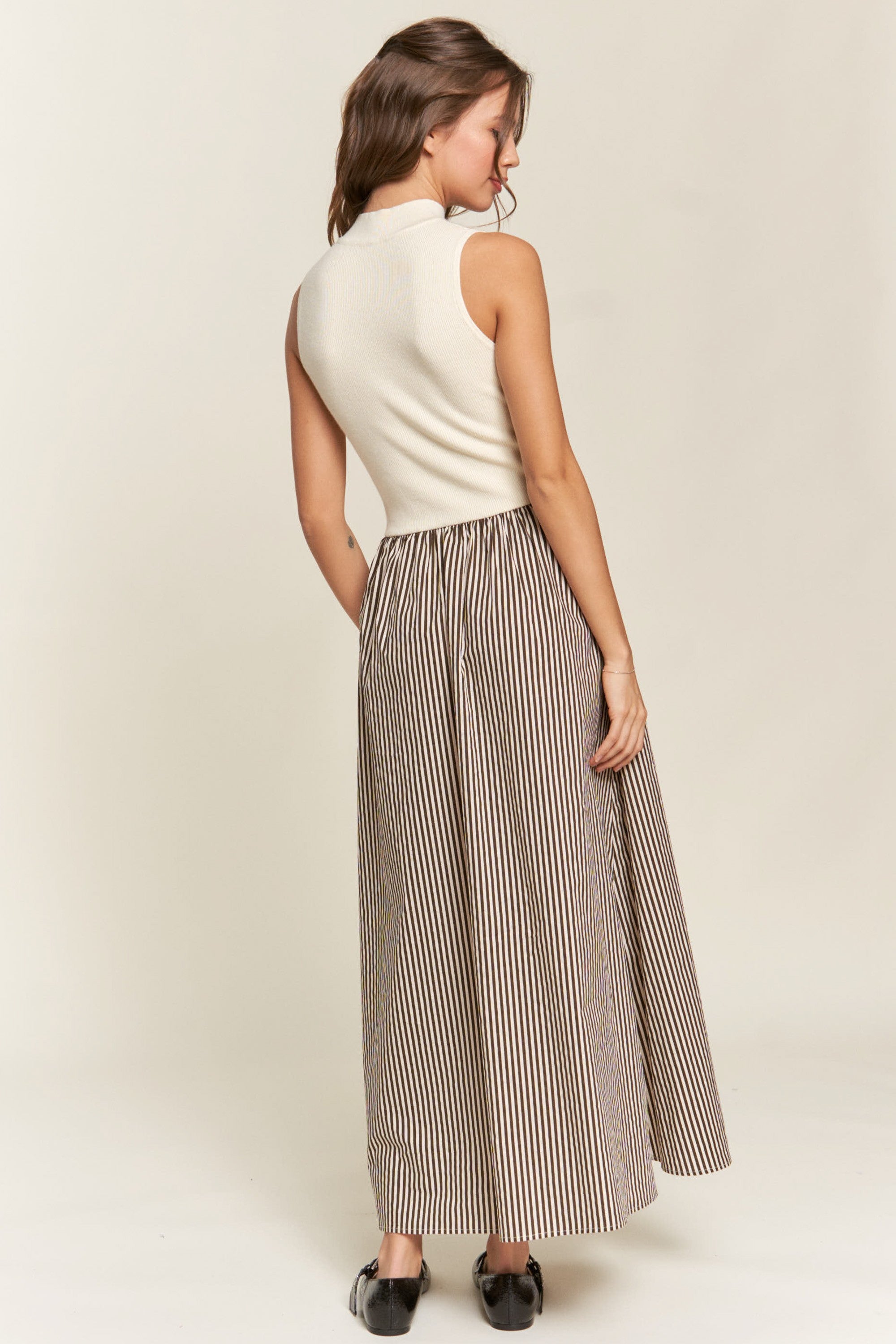 Sweater Mix Stripe Maxi Dress