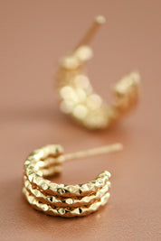 Small Hammed Hoop Earrings
