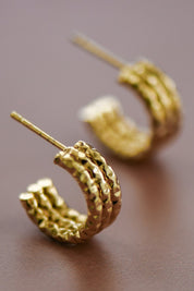 Small Hammed Hoop Earrings