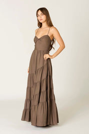 Chocolate Tiered Maxi Dress