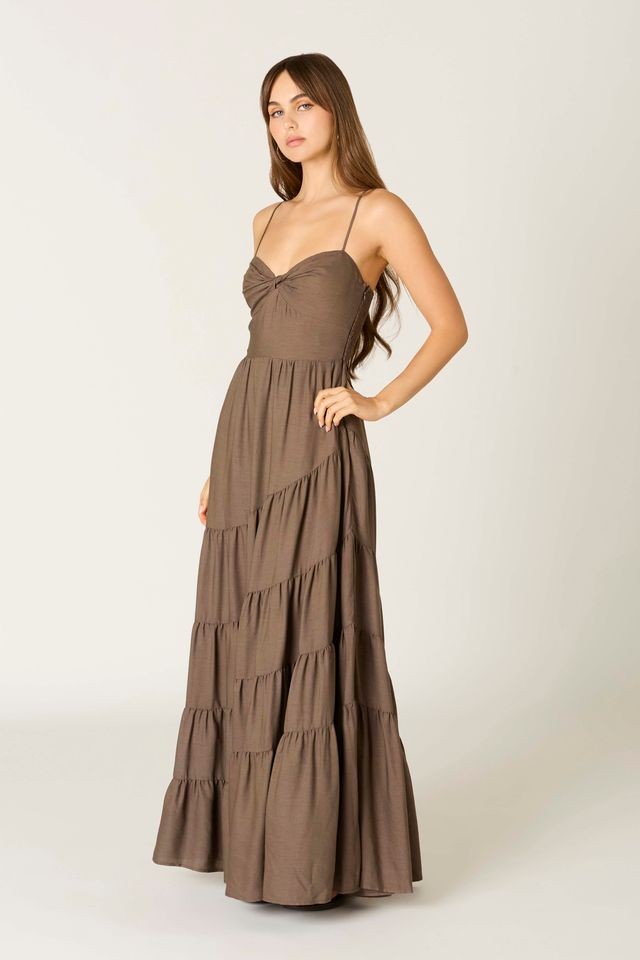 Chocolate Tiered Maxi Dress