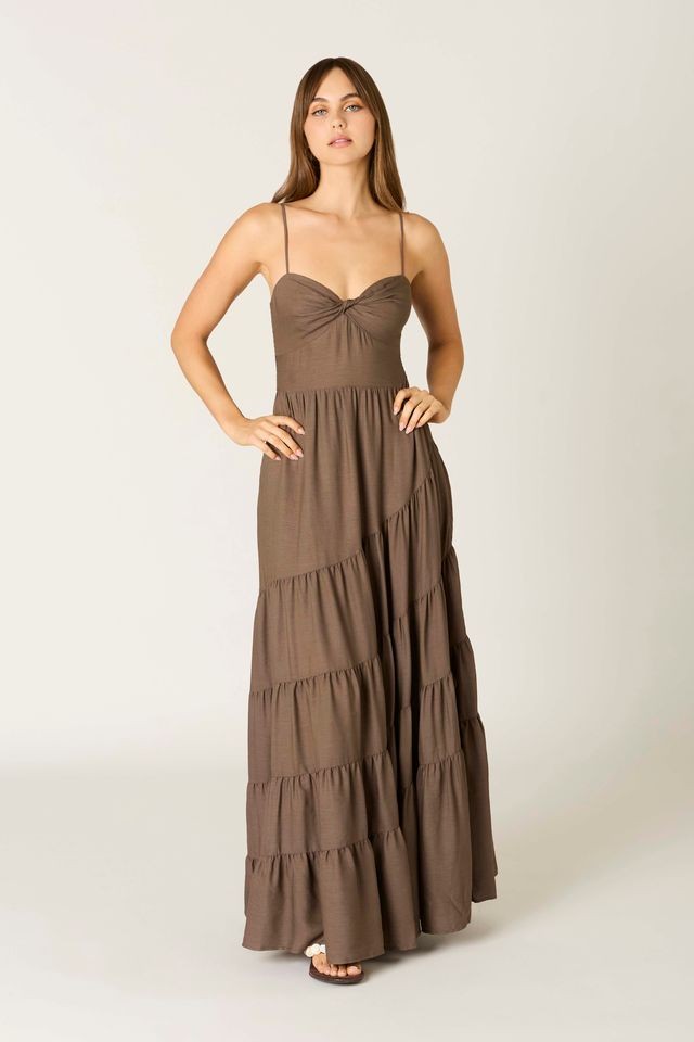 Chocolate Tiered Maxi Dress