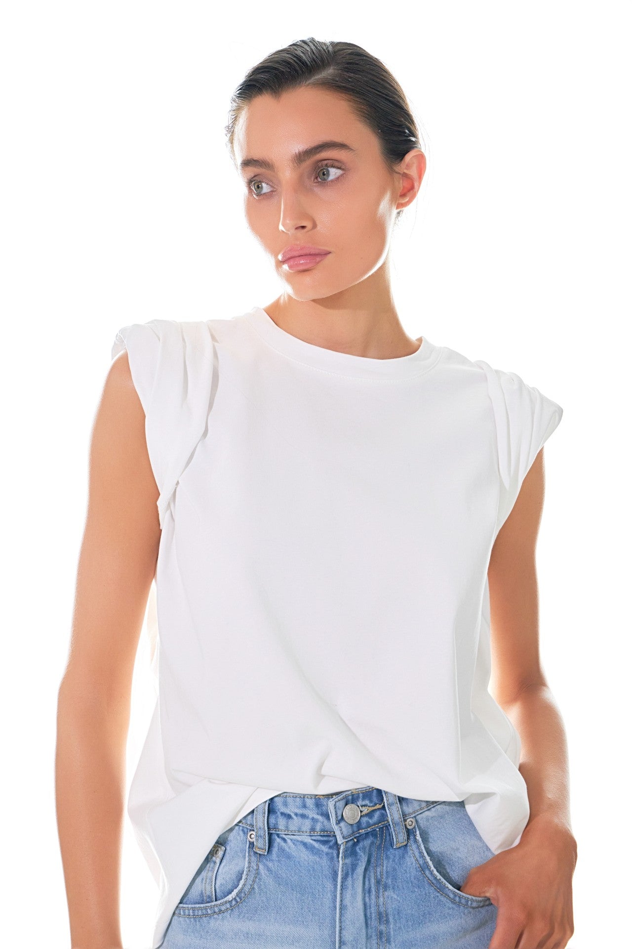 Folded Sleeve Top
