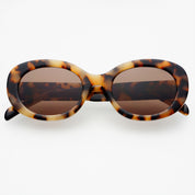 Milky Tortoise Aria Acetate Womens Oval Sunglasses