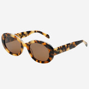 Milky Tortoise Aria Acetate Womens Oval Sunglasses