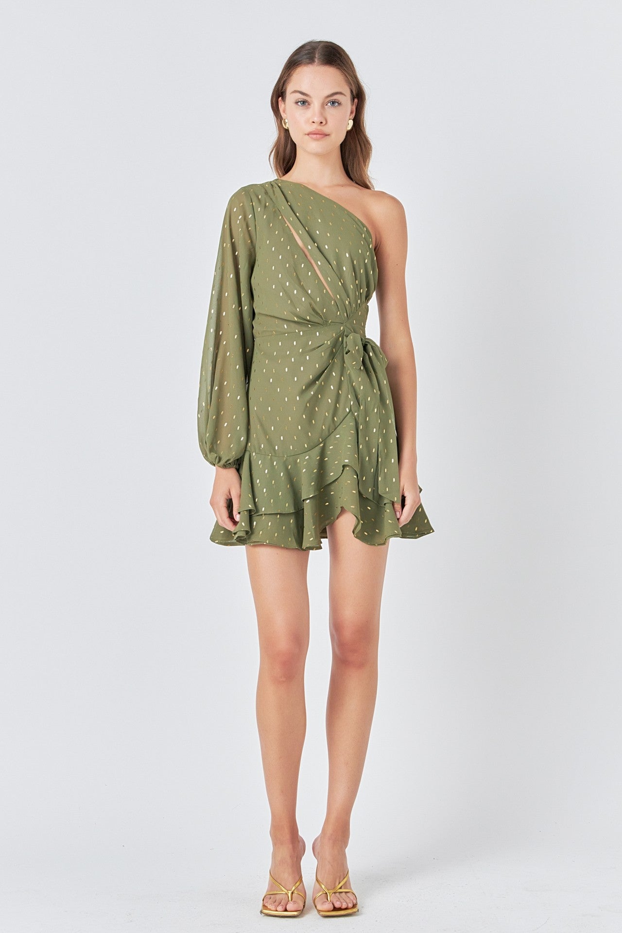 Olive Chiffon Dress