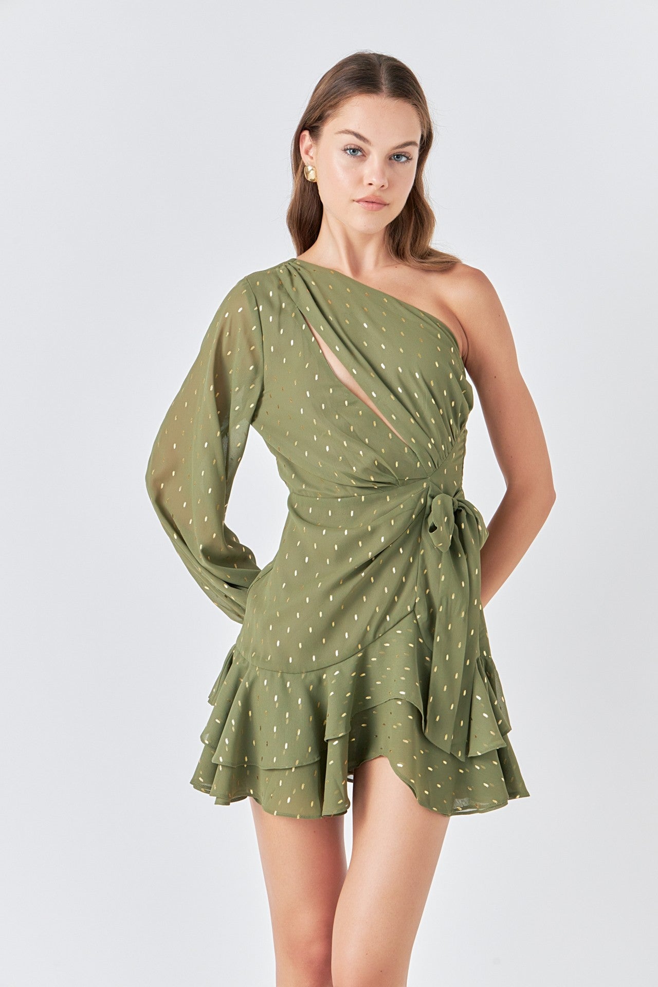 Olive Chiffon Dress