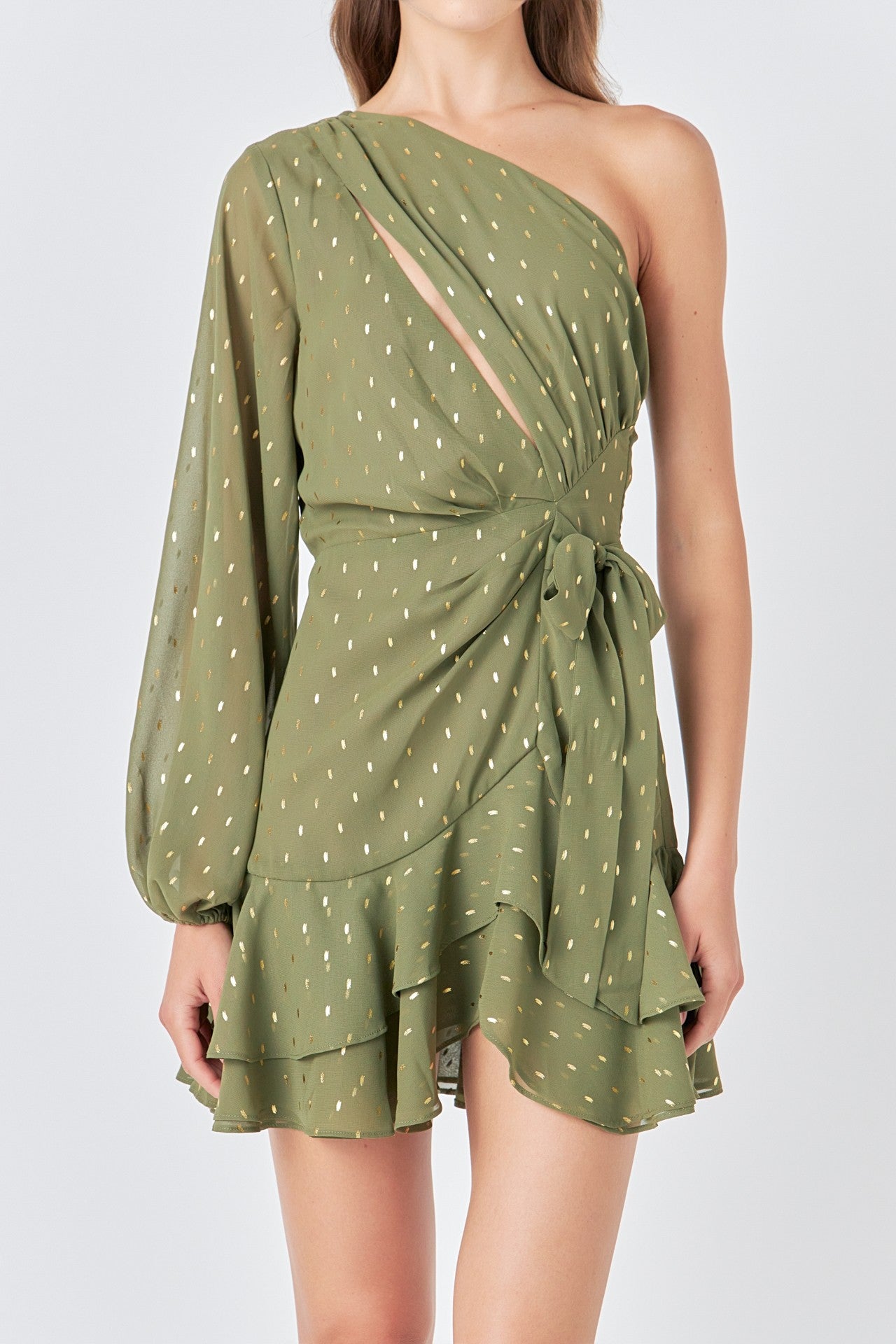 Olive Chiffon Dress