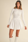 Sweater Combination Bubble Skirt Mini Dress | Collective Request 