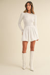 Sweater Combination Bubble Skirt Mini Dress | Collective Request 