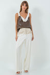 Contrast Drape Pu Tank Top | Collective Request 