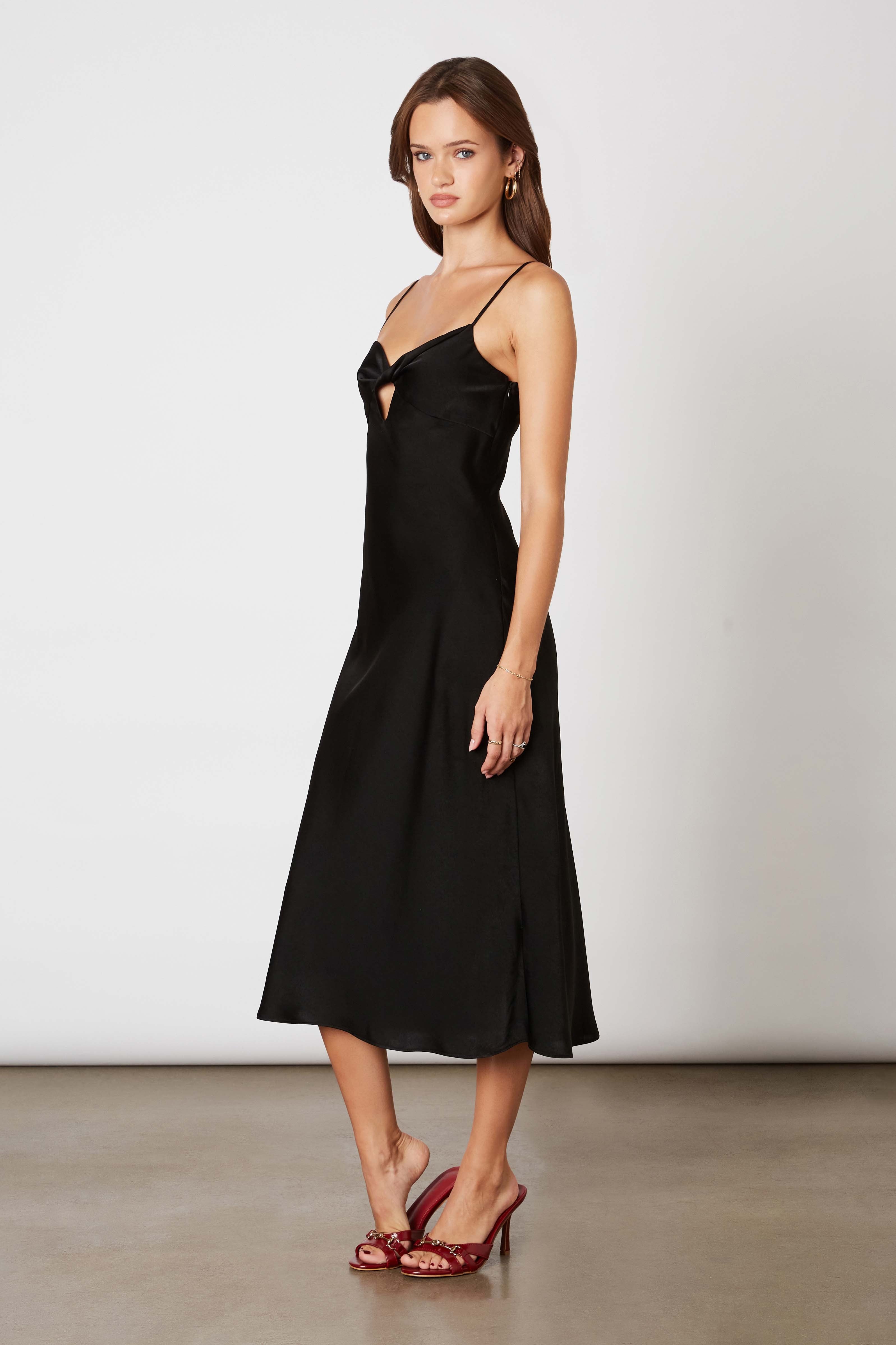 Black Satin Midi Dress | Collective Request 