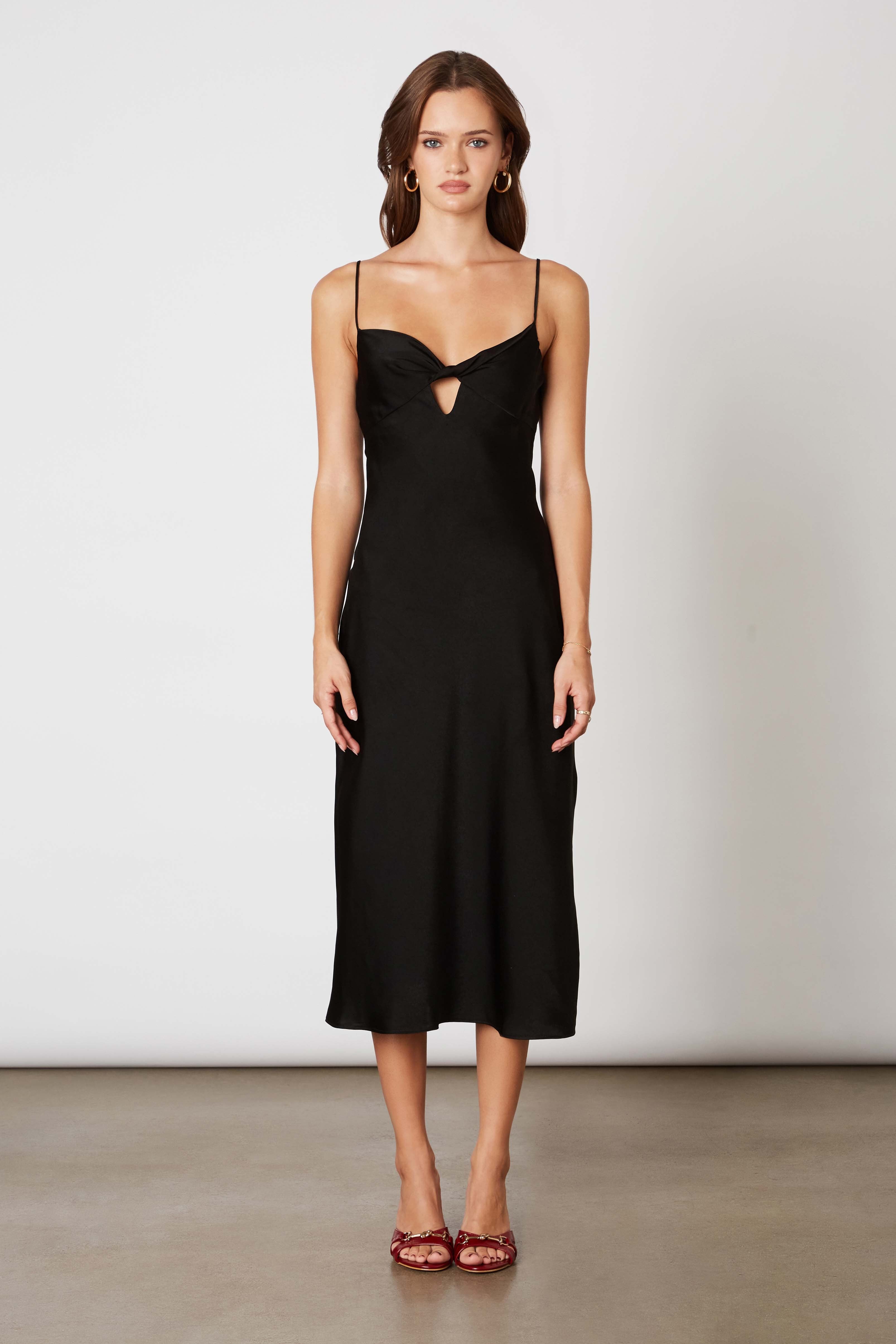 Black Satin Midi Dress | Collective Request 