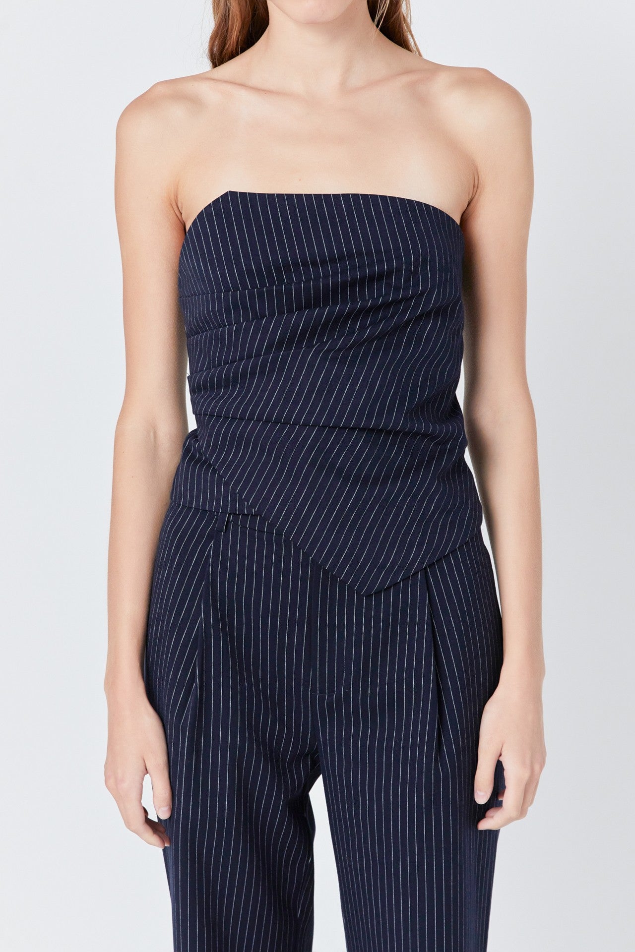 Stripe Draped Corset Top