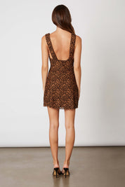 Mocha Leopard print mini dress