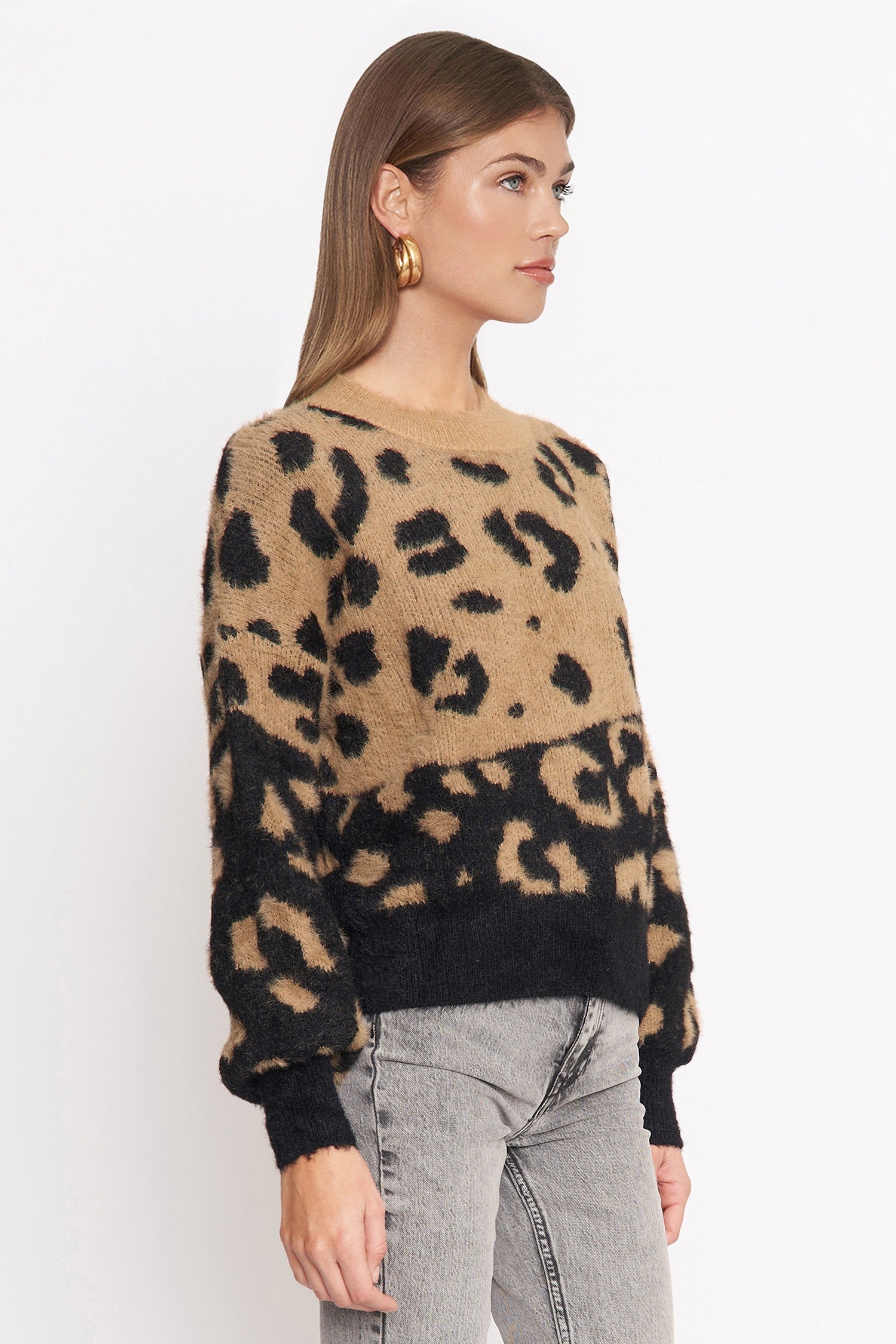 Black Brown Colorblock Sweater