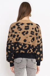 Black Brown Colorblock Sweater