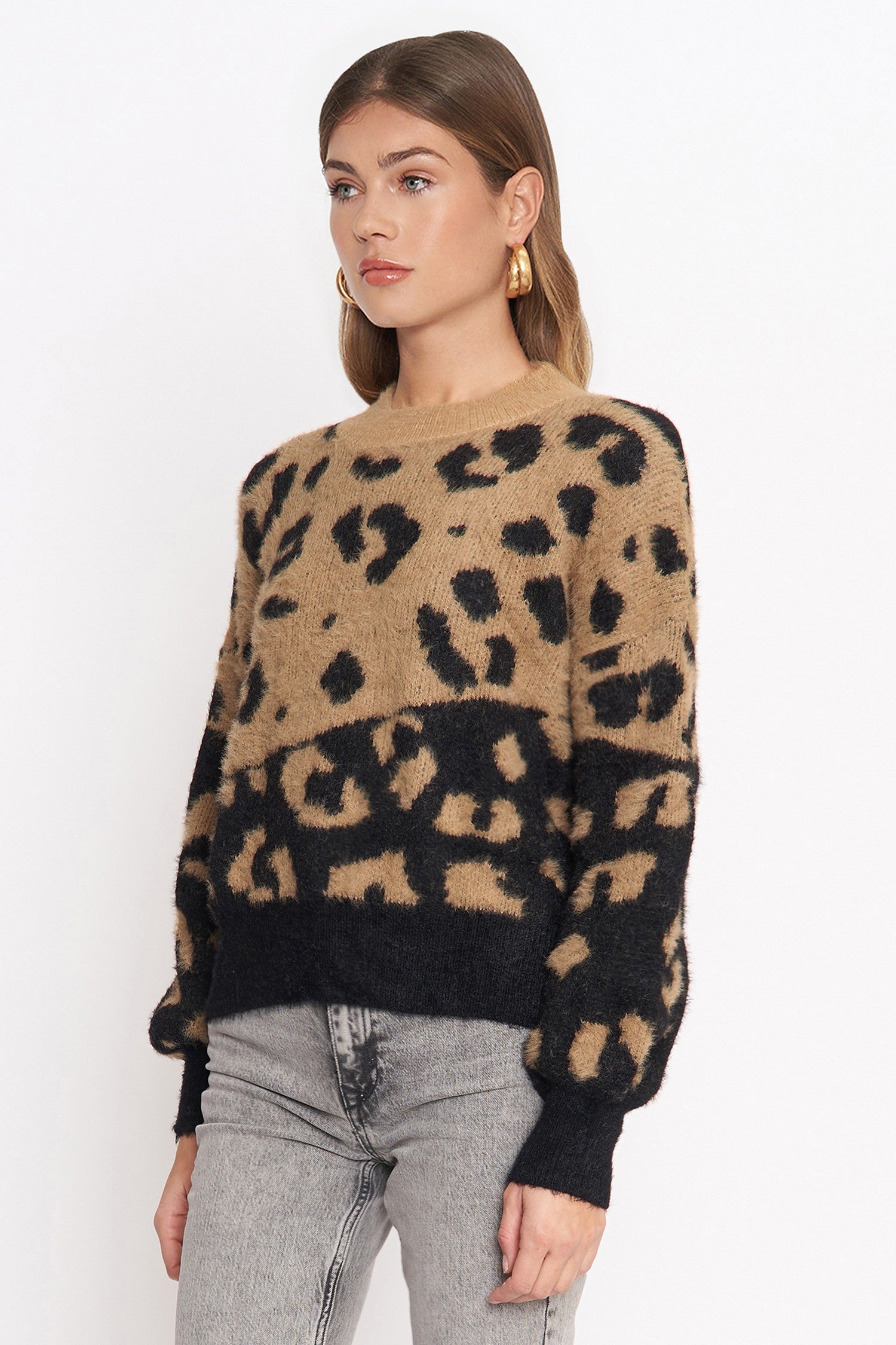 Black Brown Colorblock Sweater