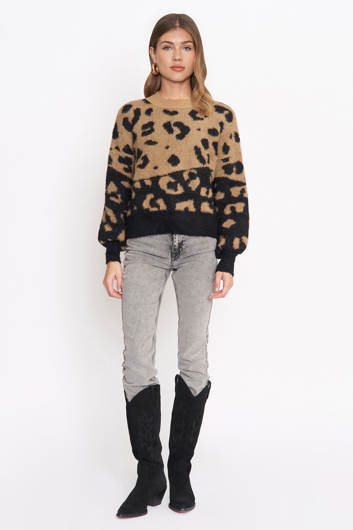 Black Brown Colorblock Sweater