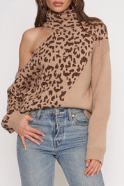 Cut Out Turtleneck Sweater