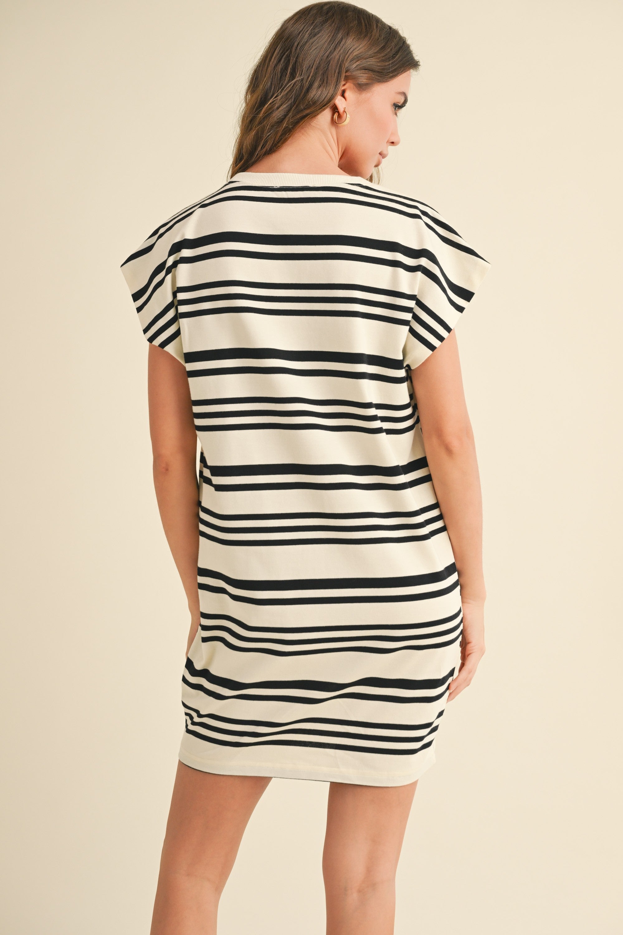 Striped Knitted T Shirt Dress