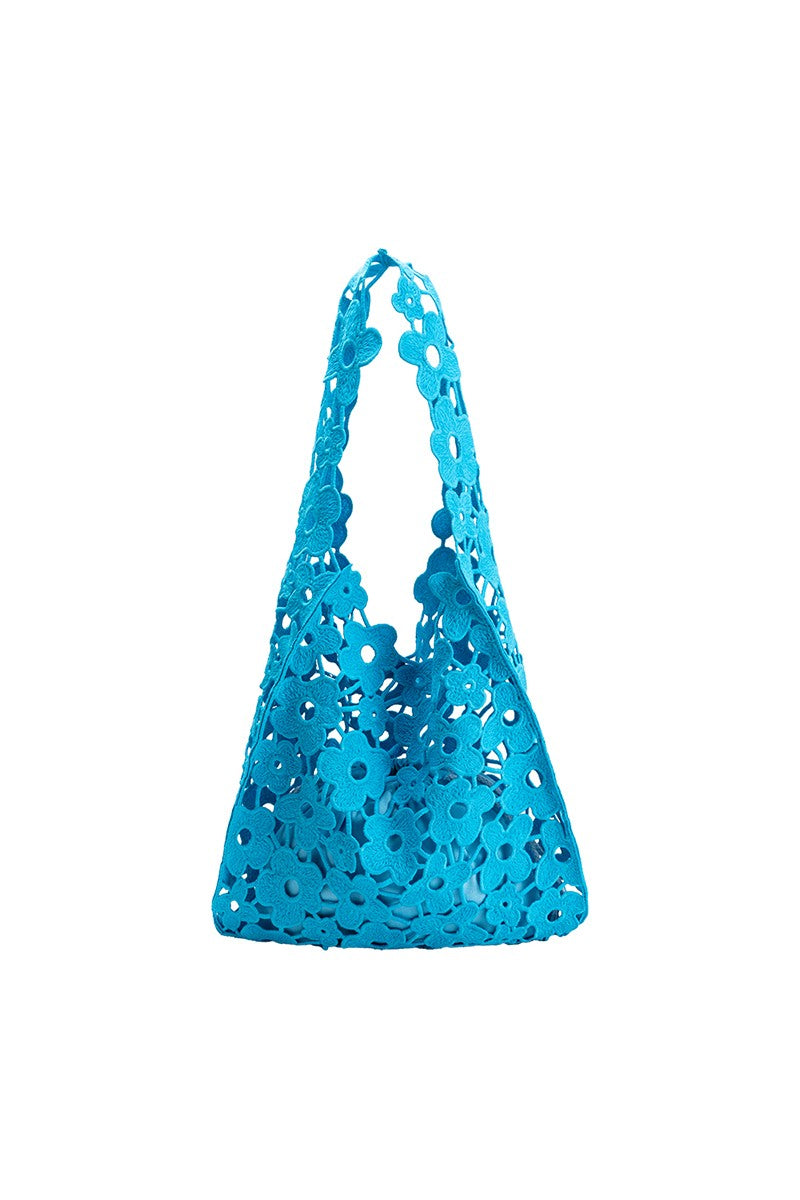 Aster Blue Cotton Shoulder Bag