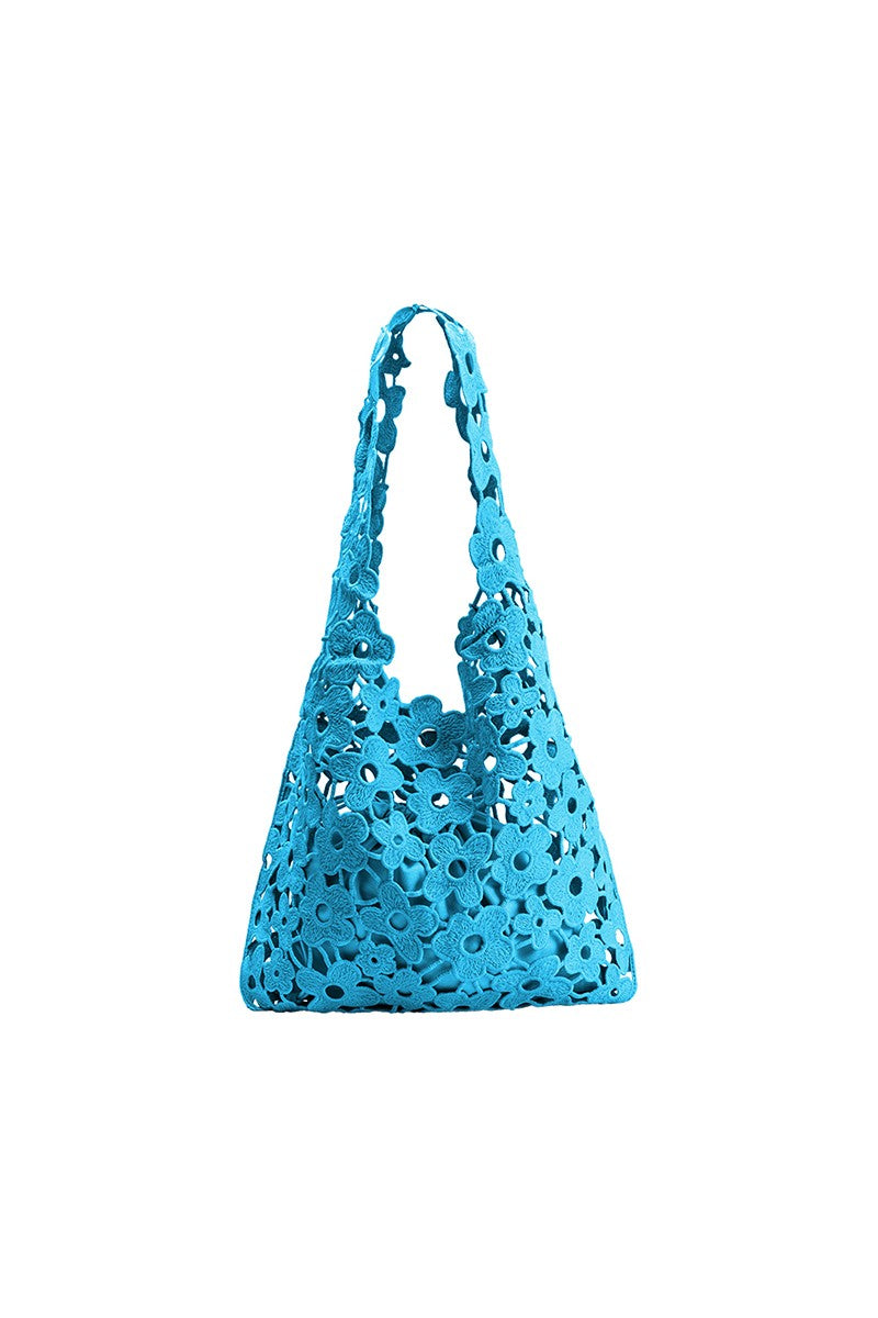 Aster Blue Cotton Shoulder Bag