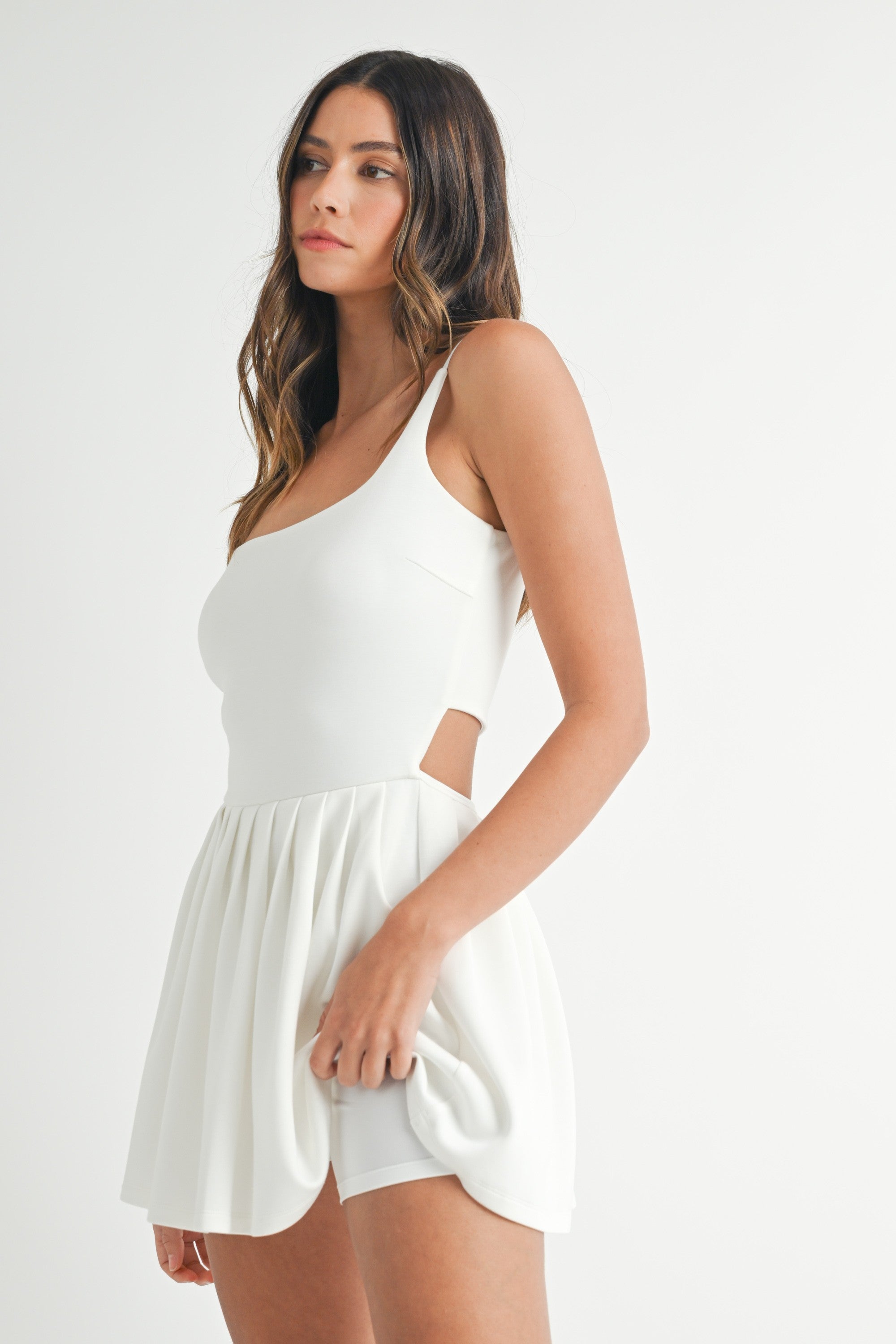 White Soft Scuba Back Cut Out Romper