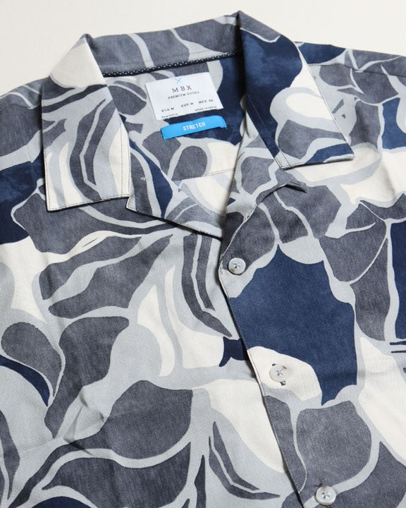 Steel Grey Big Florals Shirt