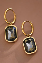 Green Crystal Dangle Earrings