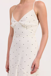 Ruffled Wrap Maxi Dress With Cross Back