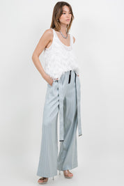 Textured Fringe Double Layer Tank Top