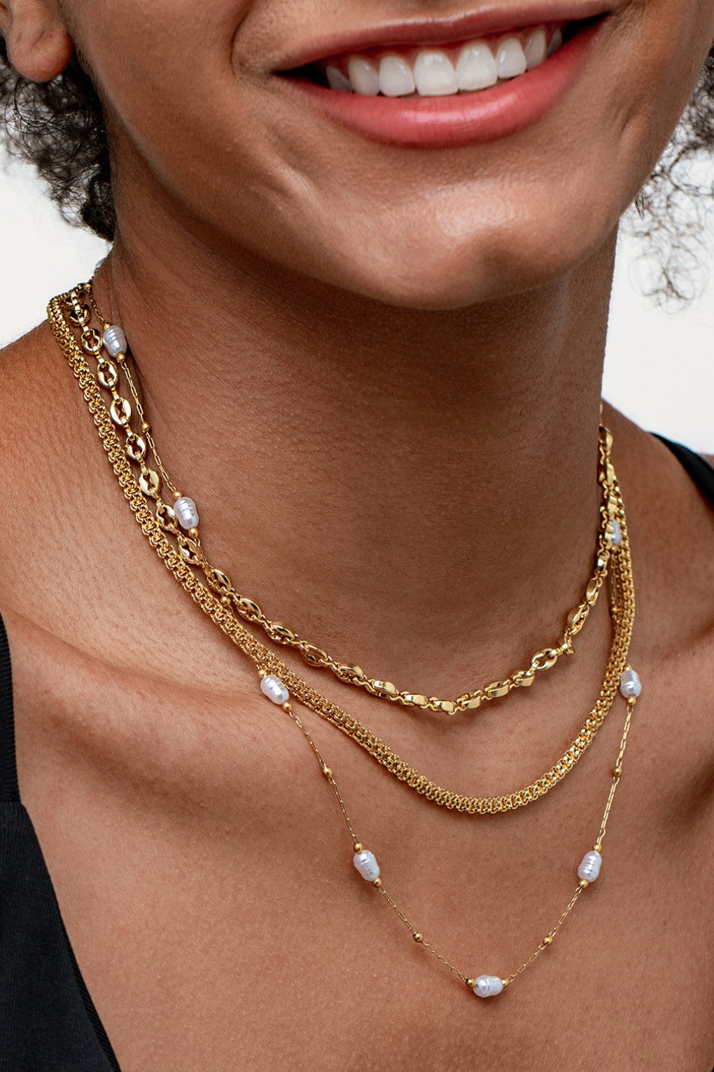 Triple Layered Chunky Chain Necklace