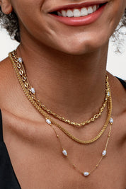 Triple Layered Chunky Chain Necklace