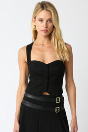 Black Michelle Cross Top