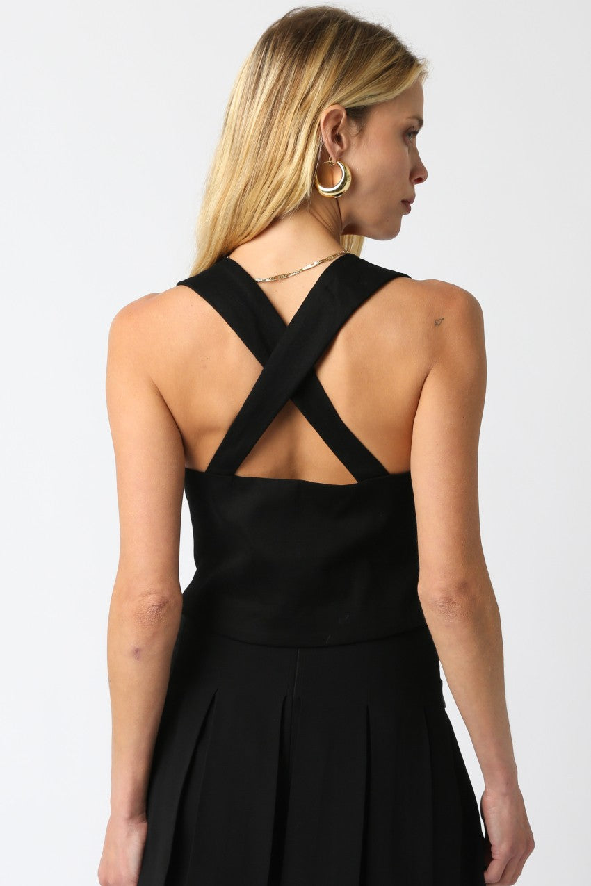 Black Michelle Cross Top