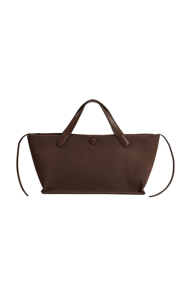 Jill Chocolate Recycled Vegan Suede Tote Bag