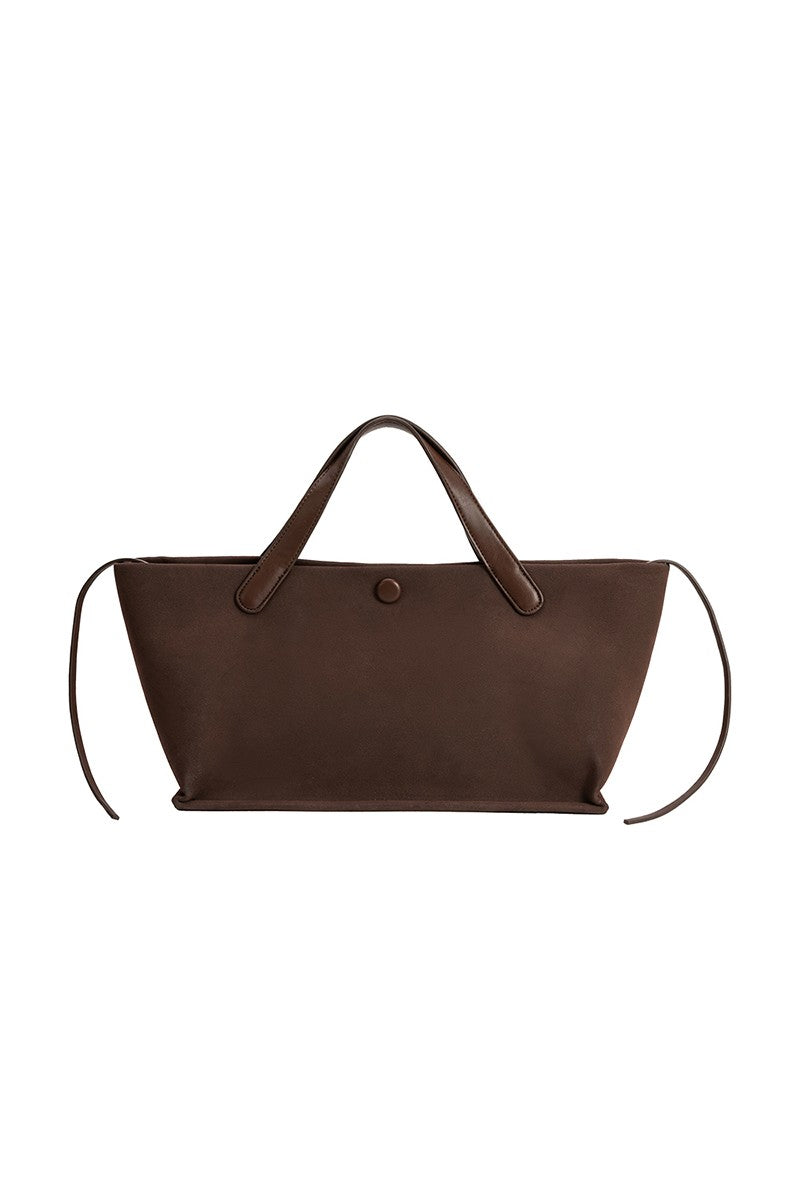 Jill Chocolate Recycled Vegan Suede Tote Bag
