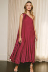 Magenta Rose Pretty Pleats One Shoulder Dress | Collective Request 