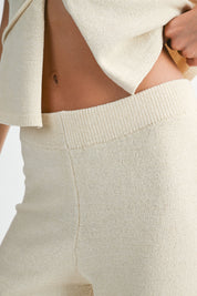 Front Cut Out Knit Top And Long Pants Set