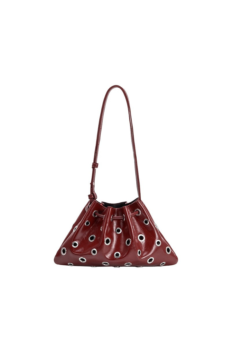 Paloma Burgundy Vegan Shoulder Bag