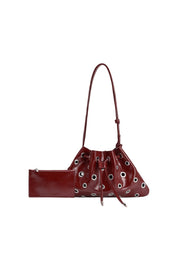 Paloma Burgundy Vegan Shoulder Bag