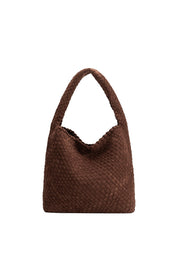 Johanna Tobacco Suede Vegan Leather Shoulder Bag