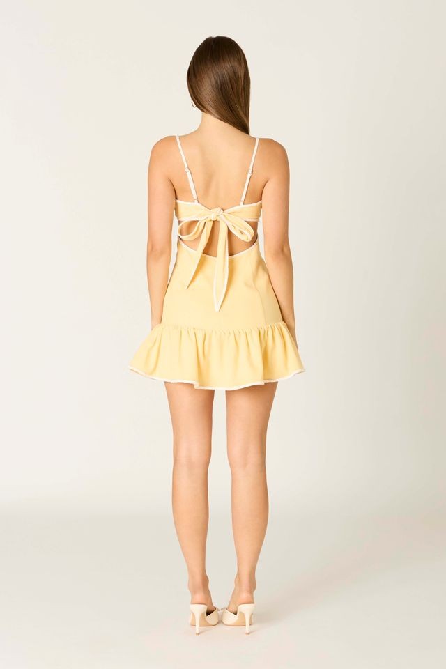 Banana Linen Blend Mini Dress